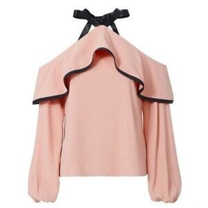ALEXIS Melia Cold Shoulder Blouse Dusty Rose Black Size XS